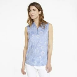 PUMA Golf Puma Womens Cloudspun Iris Sleeveless Polo -golf Shop 535511 02 mod01 24595.1673904265