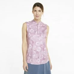 PUMA Golf Puma Womens Cloudspun Iris Sleeveless Polo -golf Shop 535511 03 mod01 51917.1673904265