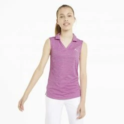 PUMA Golf Puma Girls Sleeveless Heather Polo