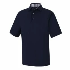 FootJoy Golf FootJoy ProDry Solid Lisle Golf Shirt With Stripe Accent -golf Shop FJ 32914 01 46649.1675966578