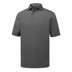 FootJoy Golf FootJoy ProDry Solid Lisle Golf Shirt With Stripe Accent -golf Shop FJ 32940 01 03893.1675966578