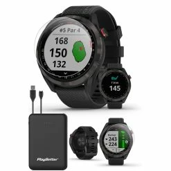 Garmin Approach S42 GPS Golf Watch -golf Shop GARMINAPPROACHS42BLACKPOWERBUNDLE