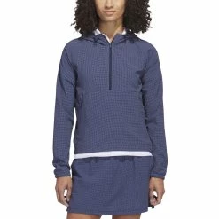 Adidas Golf Adidas Womens Seersucker Quarter Zip Hoodie