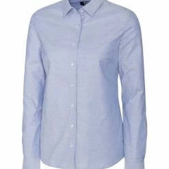 Cutter & Buck Ladies Long Sleeve Stretch Oxford -golf Shop LCW00003 LTB MANN HG 06712.1668810704