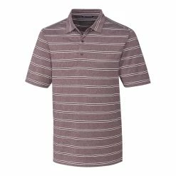 Cutter & Buck Forge Heather Stripe Polo -golf Shop MCK00112 BRD MANN HG 21776.1668804695