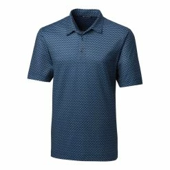 Cutter & Buck Pike Herringbone Print Polo -golf Shop MCK00125 IND MANN HG 86854.1668809126