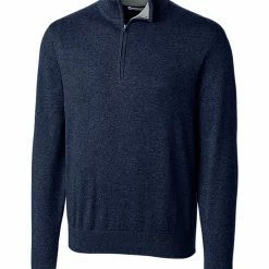 Cutter & Buck Lakemont Tri-Blend Quarter Zip Sweater -golf Shop MCS07728 LYN MANN HG 82434.1649369430