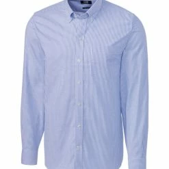 Cutter & Buck Long Sleeve Tailored Fit Stretch Oxford Stripe Shirt -golf Shop MCW00142 FB MANN HG 56756.1668810610