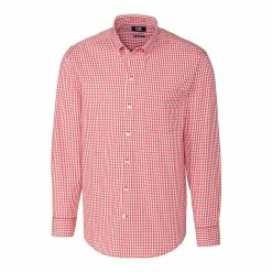 Cutter & Buck Long Sleeve Stretch Gingham - Big & Tall