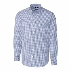 Cutter & Buck Long Sleeve Stretch Gingham - Big & Tall -golf Shop MCW00143 TBL MANN HG 28660.1668810998