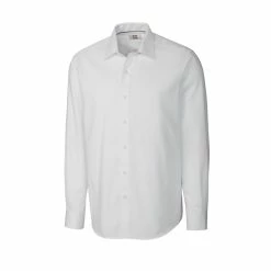 Cutter & Buck Herringbone Long Sleeve Shirt -golf Shop MCW01879 WH MANN HG 10331.1668553358