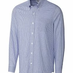 Cutter & Buck Long Sleeve Tailored Fit Tattersall Shirt -golf Shop MCW09401 FB MANN HG 70251.1668553204