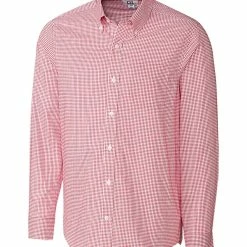 Cutter & Buck Long Sleeve Tailored Fit Tattersall Shirt -golf Shop MCW09401 RD MANN HG 84393.1668553204