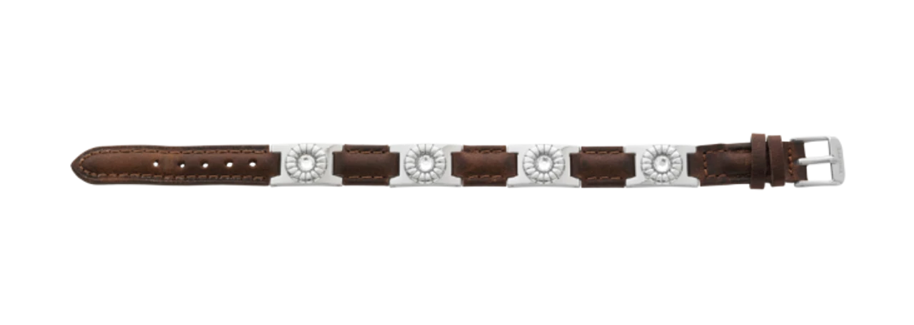 Sabona Brown Leather Gem Stainless Magnetic Bracelet 4 Sabona Brown Leather Gem Stainless Magnetic Bracelet - Image 2