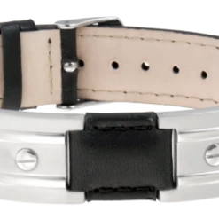 Sabona Black Leather Dress Stainless Nailshead Magnetic